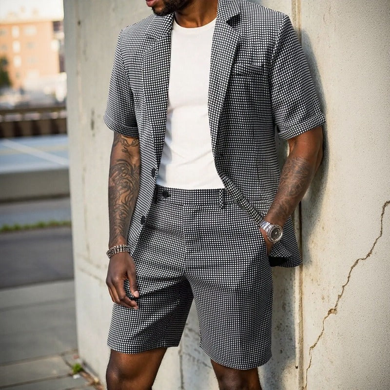 Montreux™-Set im Maßschneider-Stil mit Kurzärmeligem Blazer und Klassischen Karierten Shorts