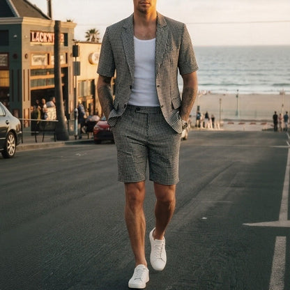 Montreux™-Set im Maßschneider-Stil mit Kurzärmeligem Blazer und Klassischen Karierten Shorts