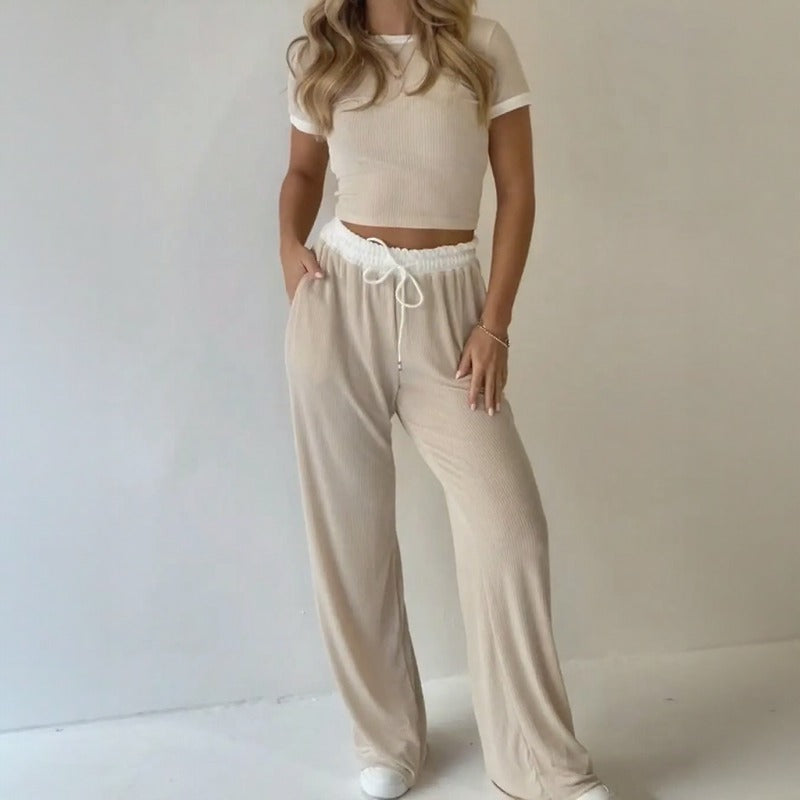 Liz™ Set aus Hochwertigem Rippstrick und Figurbetontem Cropped Top