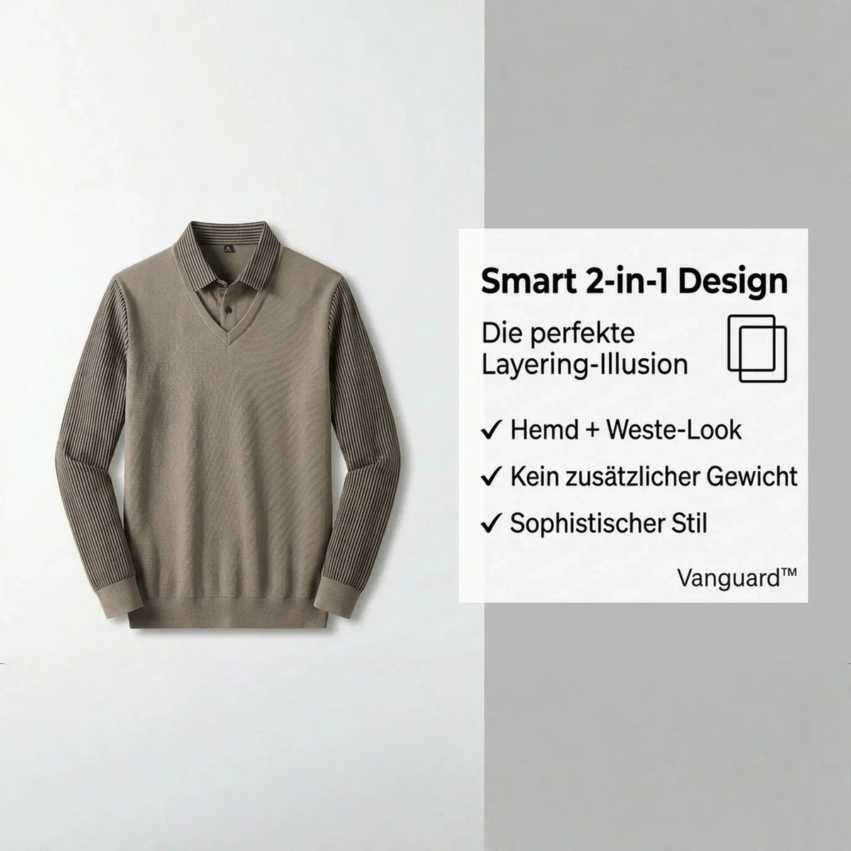 Vanguard™-Hemd mit Zweiteiliger Optik und Samtiger Innenseite für Maximale Thermische Behaglichkeit.