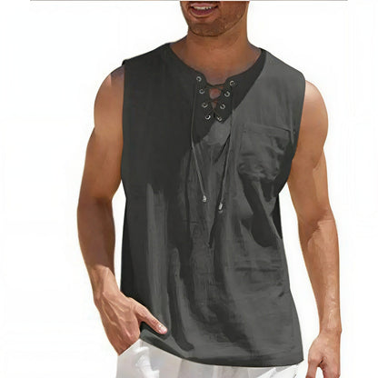 Zayron™ Tanktop aus Leinen-Baumwolle mit Modernem Schnitt und Lässigem Stil
