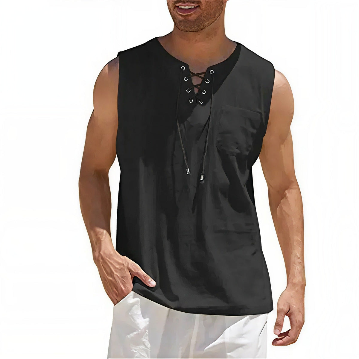 Zayron™ Tanktop aus Leinen-Baumwolle mit Modernem Schnitt und Lässigem Stil