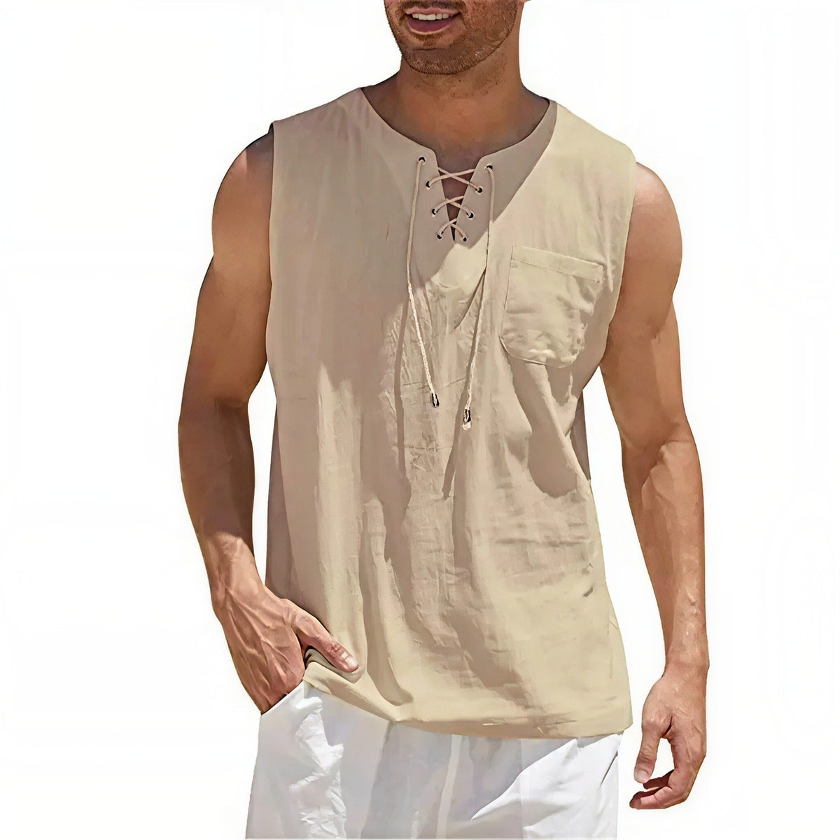 Zayron™ Tanktop aus Leinen-Baumwolle mit Modernem Schnitt und Lässigem Stil