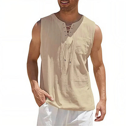 Zayron™ Tanktop aus Leinen-Baumwolle mit Modernem Schnitt und Lässigem Stil