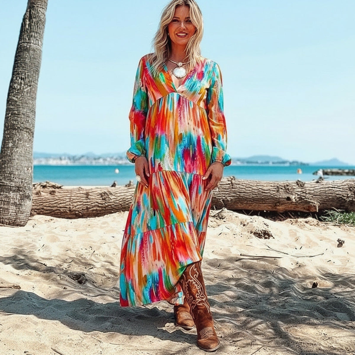 Lumaya™ Kleid mit Künstlerischem Print und Fließender Leichtigkeit