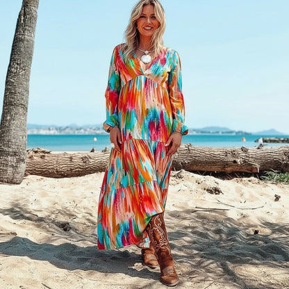 Lumaya™ Kleid mit Künstlerischem Print und Fließender Leichtigkeit