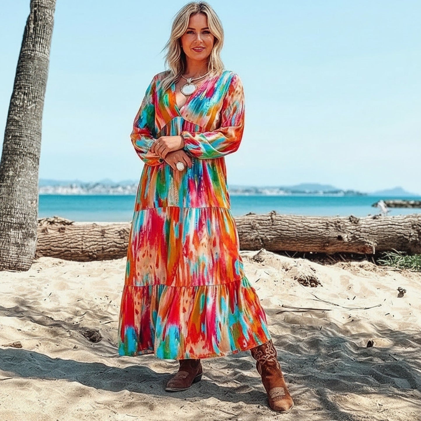 Lumaya™ Kleid mit Künstlerischem Print und Fließender Leichtigkeit