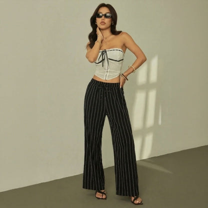 Zirelle™ Pants with Elegant Stripes and Smart Comfort