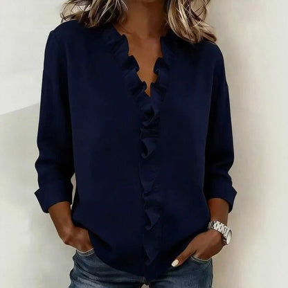 Sorelle™ Bluse mit Vertikalem Rüschendetail und Zeitlosem Stil