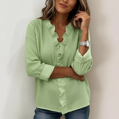 Sorelle™ Bluse mit Vertikalem Rüschendetail und Zeitlosem Stil