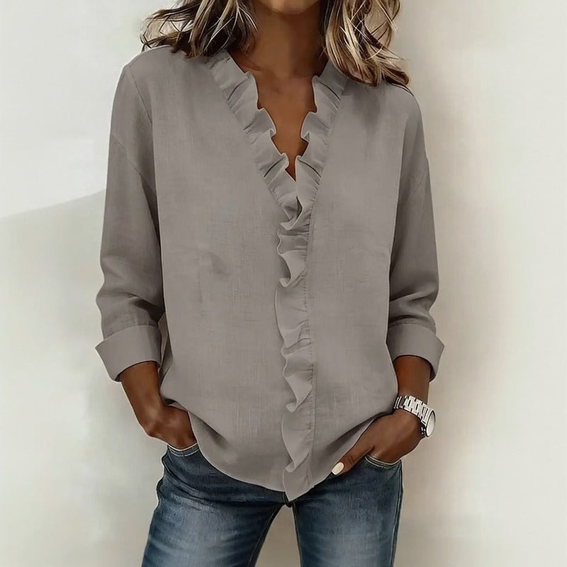 Sorelle™ Bluse mit Vertikalem Rüschendetail und Zeitlosem Stil