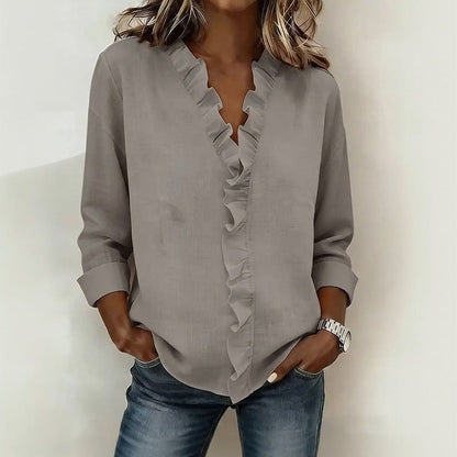 Sorelle™ Bluse mit Vertikalem Rüschendetail und Zeitlosem Stil