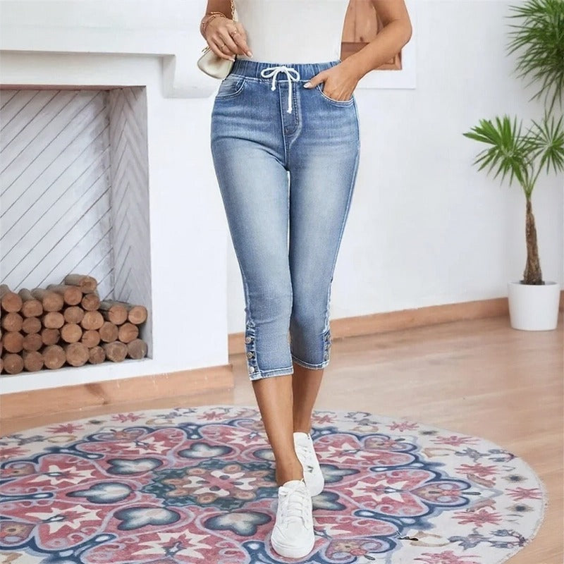 Lunessa™ Capri-Jeans mit Flexibler Passform und Verstellbarem Bund