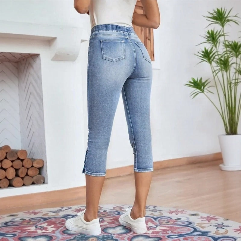 Lunessa™ Capri-Jeans mit Flexibler Passform und Verstellbarem Bund