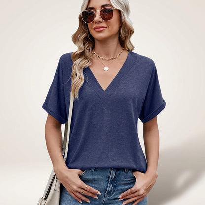 Elvara™ Bluse mit V-Ausschnitt und Zeitlosem Stil