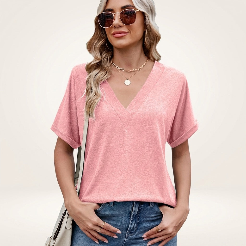 Elvara™ Bluse mit V-Ausschnitt und Zeitlosem Stil