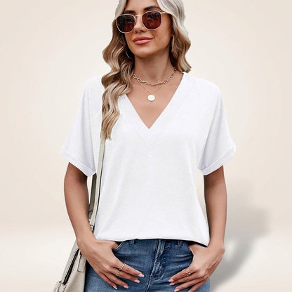 Elvara™ Bluse mit V-Ausschnitt und Zeitlosem Stil