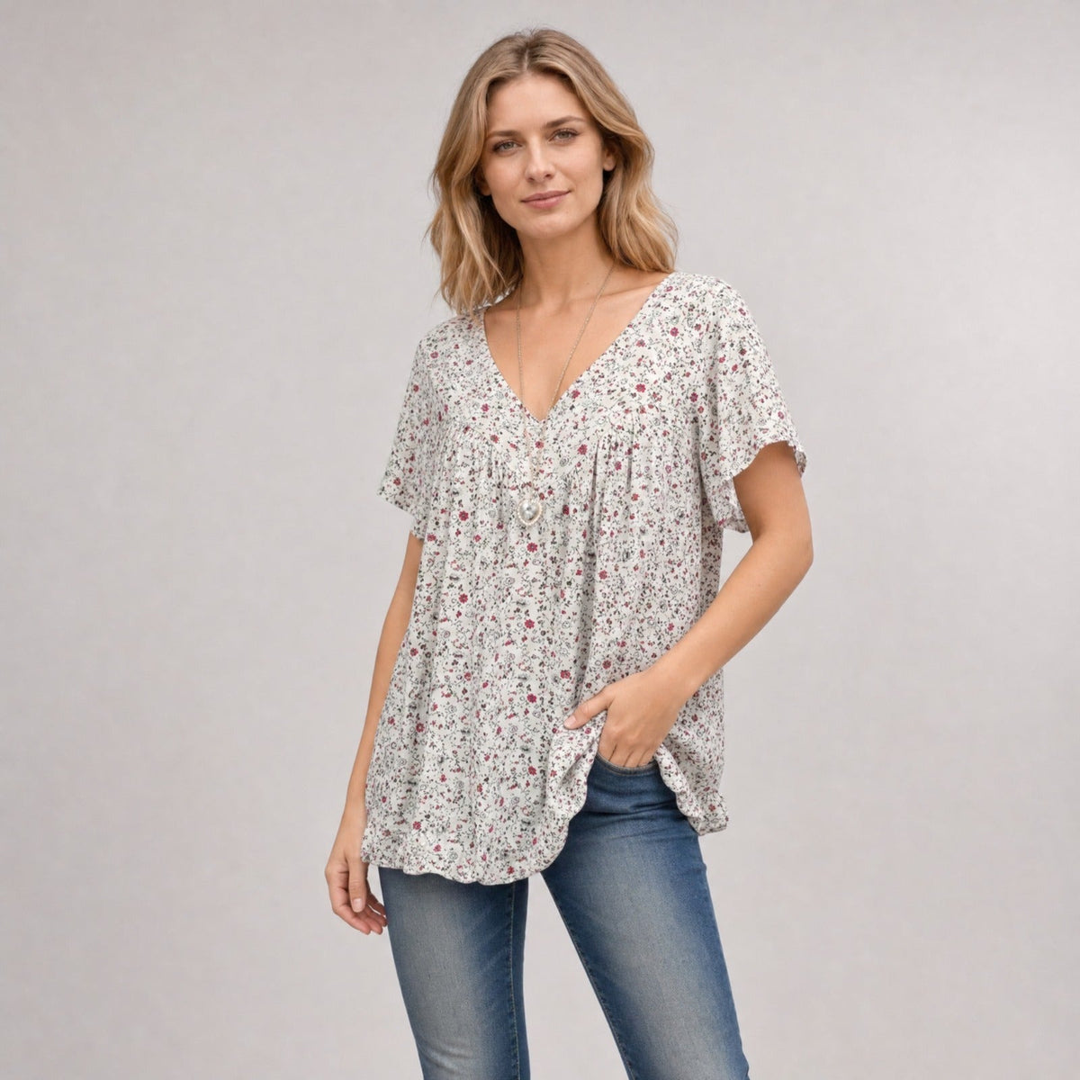 Lisboa™ Bluse aus Premium-Viskose mit V-Ausschnitt
