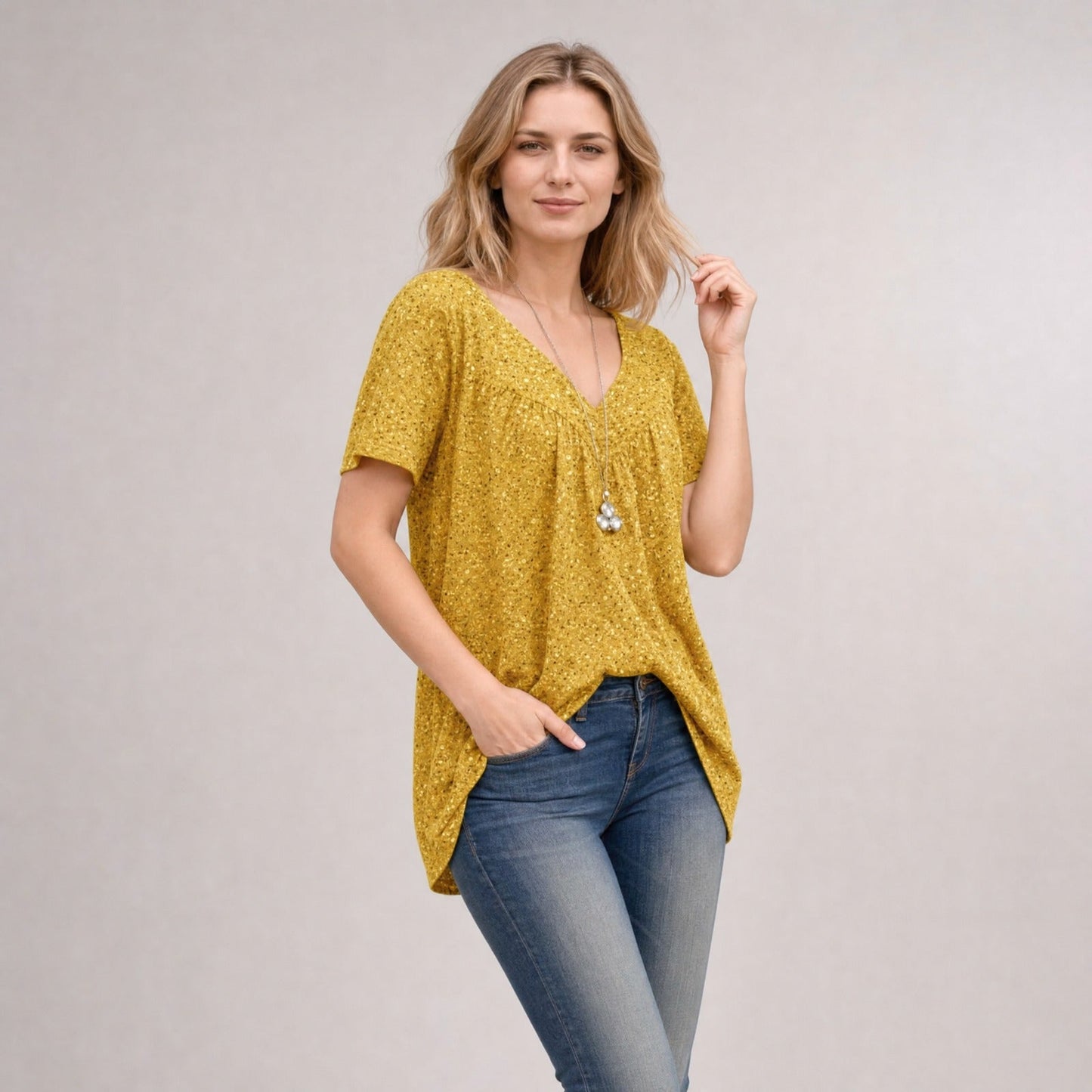 Lisboa™ Bluse aus Premium-Viskose mit V-Ausschnitt