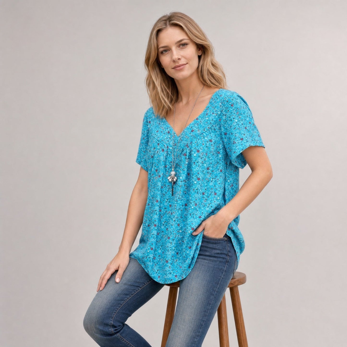 Lisboa™ Bluse aus Premium-Viskose mit V-Ausschnitt
