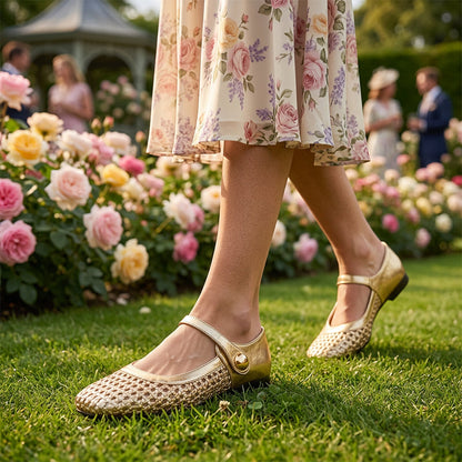 ✨👡 NEUHEIT 2026! Damen-Mules aus gewebtem Material mit eckiger Spitze & Mary-Jane-Verschluss 🌸💖🎀
