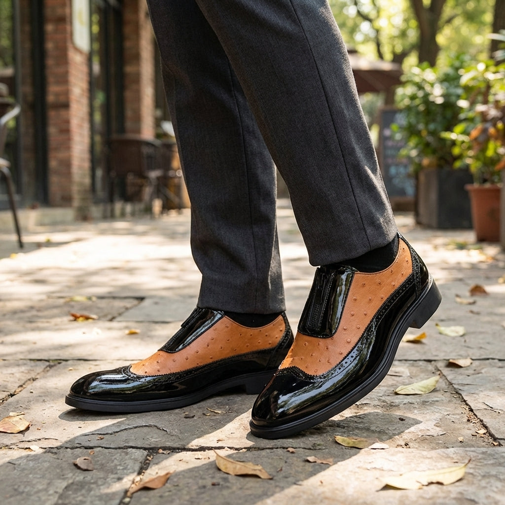 Oxford Ostrich Leather Shoes