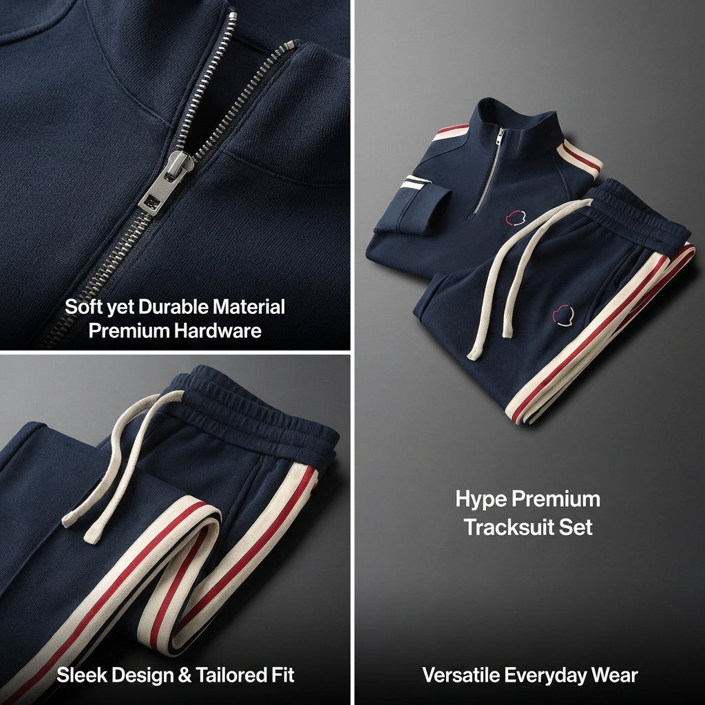 Hype Premium Quarter-Zip Tracksuit Set