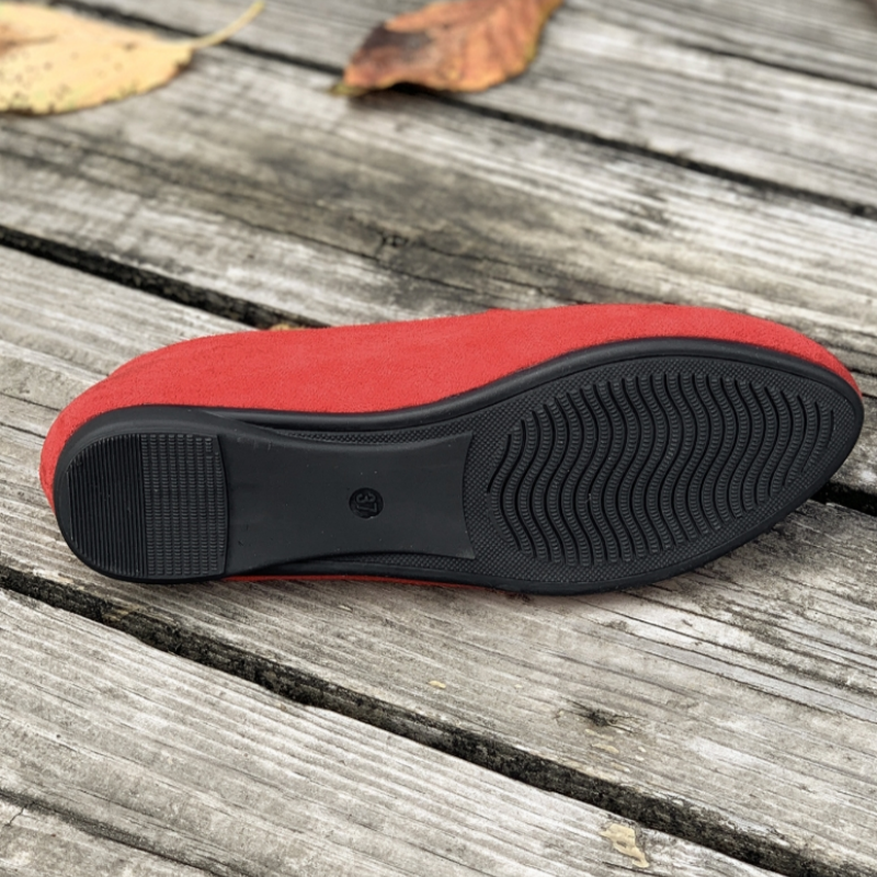 🥿 Damen Flachschuhe aus Wildleder – runde Form, flacher Absatz, einfarbig