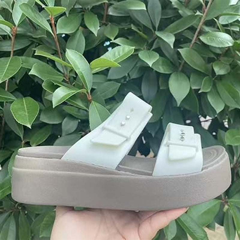 Damen Comfort Plateausandalen – flacher Keilabsatz, gepolsterte Sohle – bequem, leicht & vielseitig👡☀️