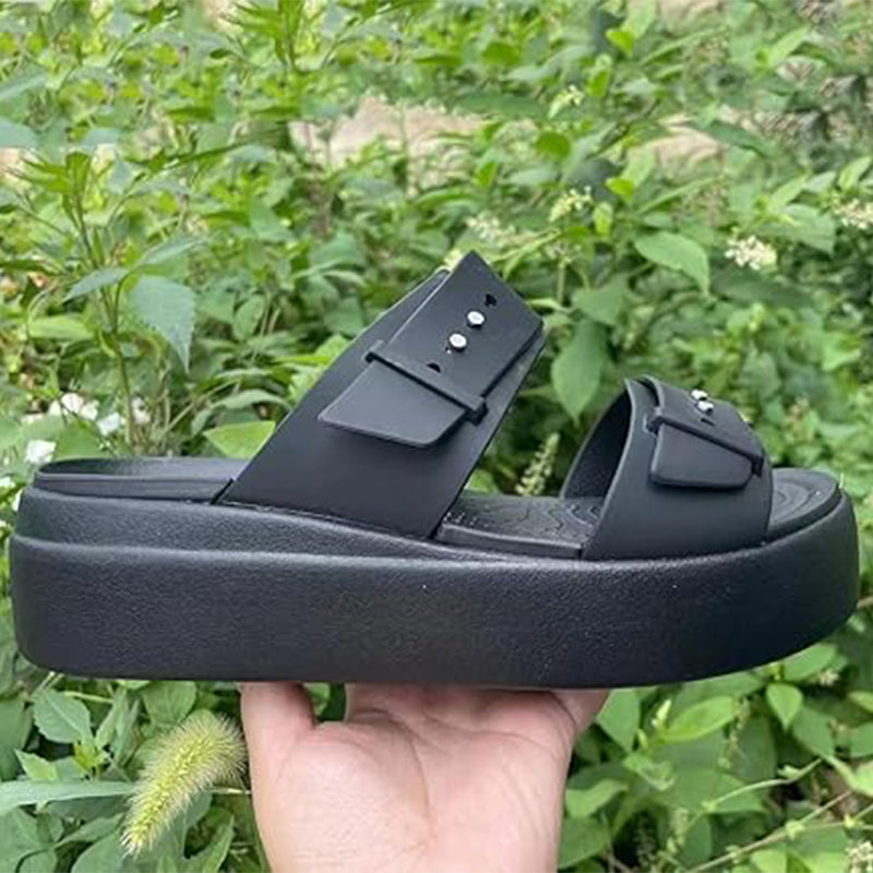Damen Comfort Plateausandalen – flacher Keilabsatz, gepolsterte Sohle – bequem, leicht & vielseitig👡☀️