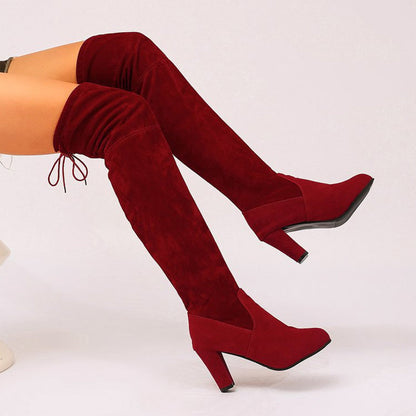 💗LETZTER TAG AKTION - 62% RABATT💗Elegante Overknee-Stiefel aus Kunstwildleder