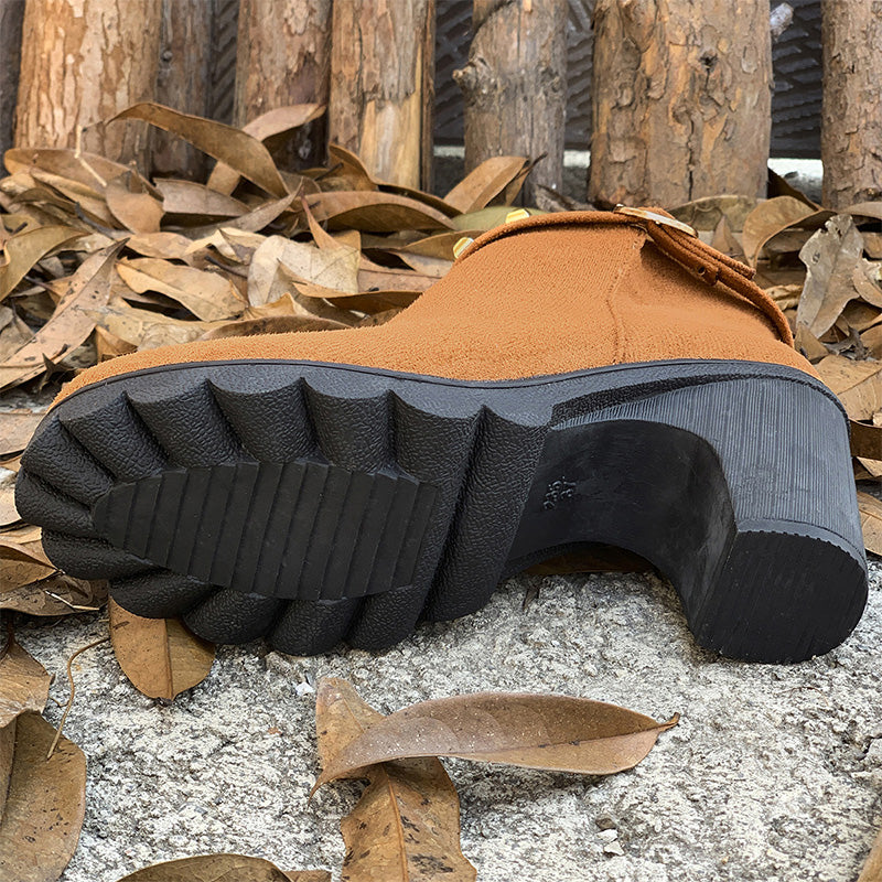 Damenmode Stiefeletten mit klobigem Absatz