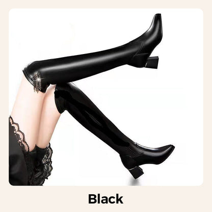 Damen Overknee-Stiefel 2025 – Elastische Langschaft-Stiefel mit Absatz, Schlankmachend & Herbst/Winter Trend