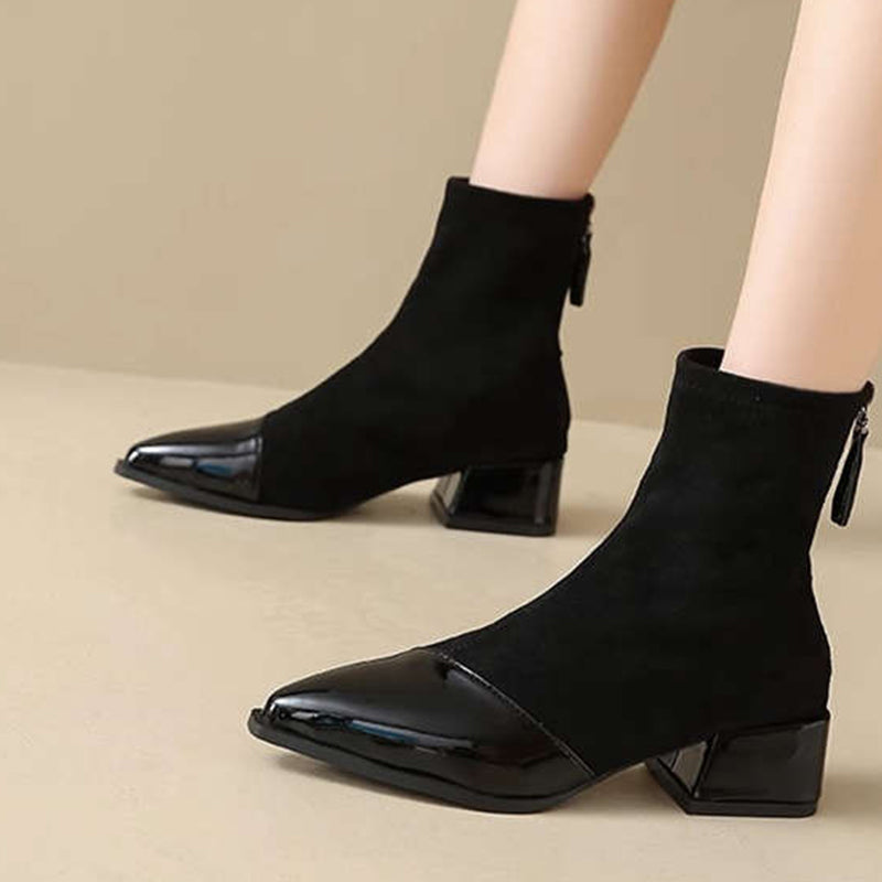 🔥Black-Friday-Mega-Angebot – 50 % Rabatt!🔥Vintage-Inspirierte Stiefeletten mit spitzer Zehe für Damen