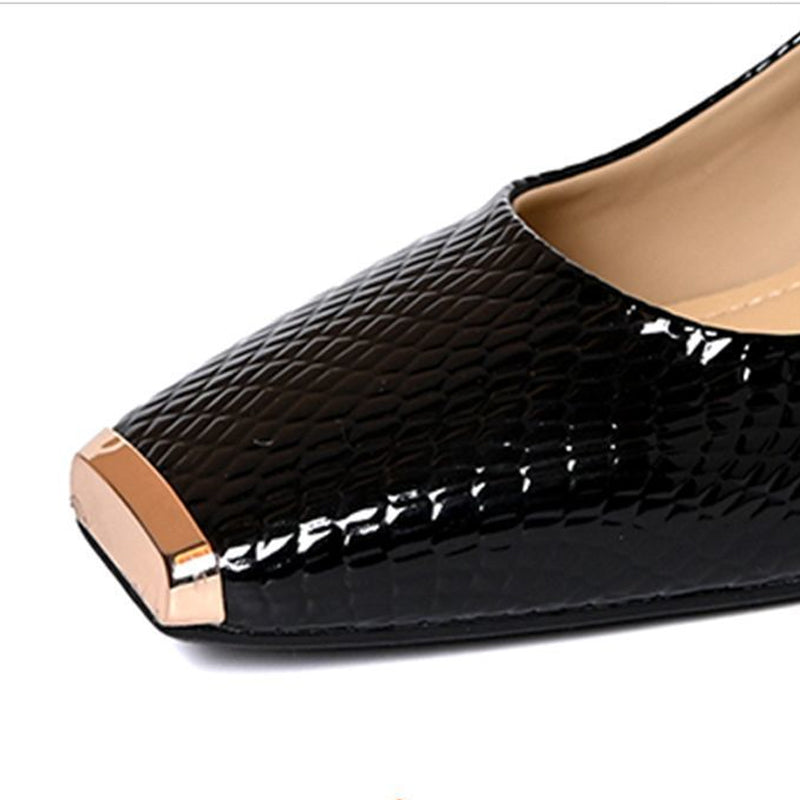 👠✨ Damen Snake-Print Metallic Slip-On Schuhe – Elegante Blockabsatz Pumps, Bequem & Vielseitig für Frühling & Herbst