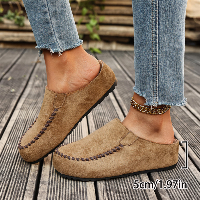 🌞NEU: Sommerkollektion mit bis zu 50% Rabatt 🛍️ Damen-Breite Mules-Hausschuhe: Slip-On + Stützende Sohle – retro & bequem für Frühling/Herbst