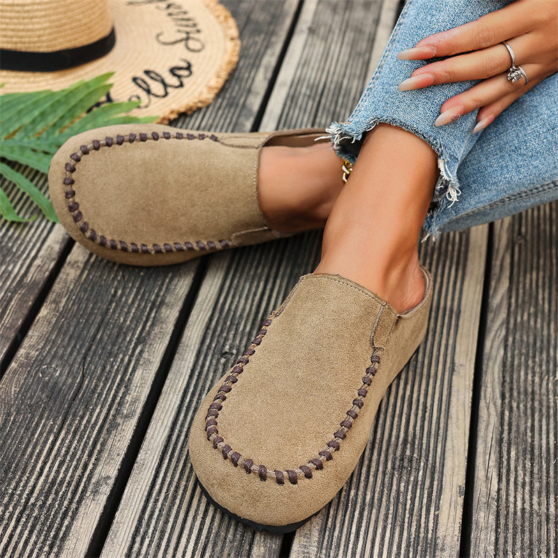 🌞NEU: Sommerkollektion mit bis zu 50% Rabatt 🛍️ Damen-Breite Mules-Hausschuhe: Slip-On + Stützende Sohle – retro & bequem für Frühling/Herbst