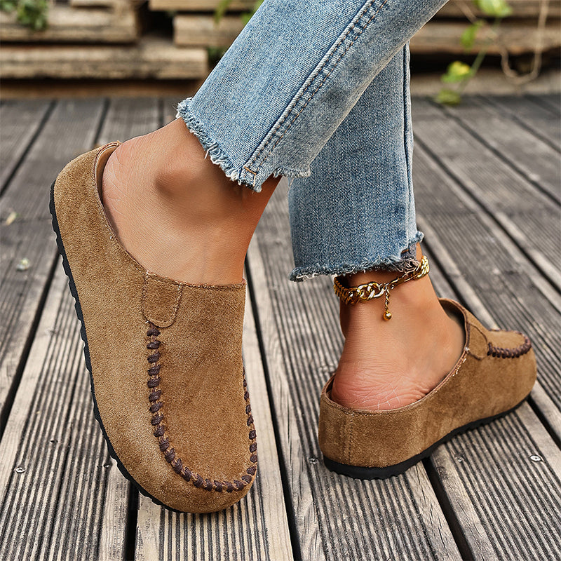🌞NEU: Sommerkollektion mit bis zu 50% Rabatt 🛍️ Damen-Breite Mules-Hausschuhe: Slip-On + Stützende Sohle – retro & bequem für Frühling/Herbst