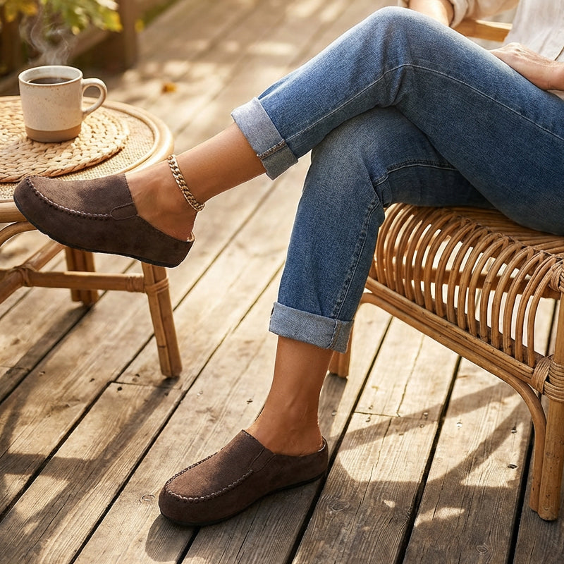 🌞NEU: Sommerkollektion mit bis zu 50% Rabatt 🛍️ Damen-Breite Mules-Hausschuhe: Slip-On + Stützende Sohle – retro & bequem für Frühling/Herbst