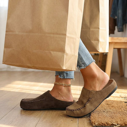 🌞NEU: Sommerkollektion mit bis zu 50% Rabatt 🛍️ Damen-Breite Mules-Hausschuhe: Slip-On + Stützende Sohle – retro & bequem für Frühling/Herbst