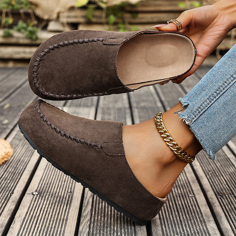 🌞NEU: Sommerkollektion mit bis zu 50% Rabatt 🛍️ Damen-Breite Mules-Hausschuhe: Slip-On + Stützende Sohle – retro & bequem für Frühling/Herbst
