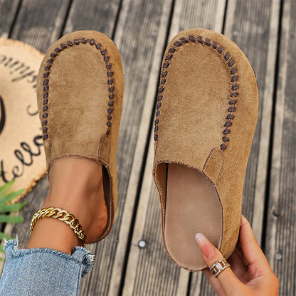 🌞NEU: Sommerkollektion mit bis zu 50% Rabatt 🛍️ Damen-Breite Mules-Hausschuhe: Slip-On + Stützende Sohle – retro & bequem für Frühling/Herbst