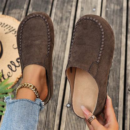 🌞NEU: Sommerkollektion mit bis zu 50% Rabatt 🛍️ Damen-Breite Mules-Hausschuhe: Slip-On + Stützende Sohle – retro & bequem für Frühling/Herbst