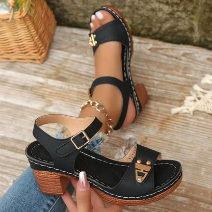✨2026 Neuheiten 50 % Rabatt👡Damen-Sandalen mit Blockabsatz