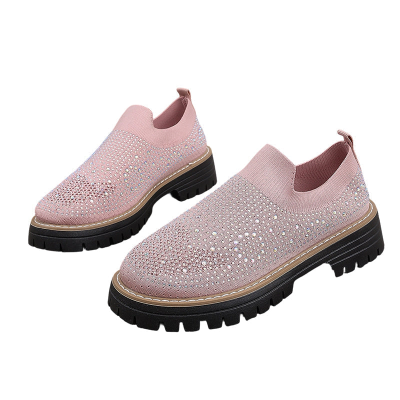 👟✨ Damen Loafer 2026 – Plateau-Sohle, Mit Strasssteinen, Modern & Bequem für den Frühling