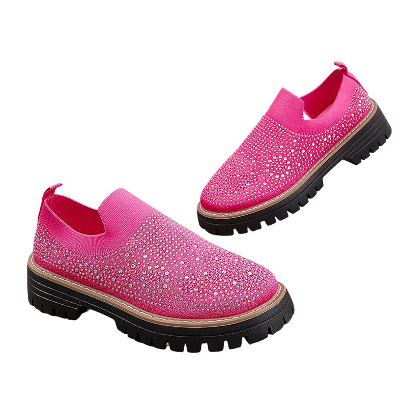 👟✨ Damen Loafer 2026 – Plateau-Sohle, Mit Strasssteinen, Modern & Bequem für den Frühling