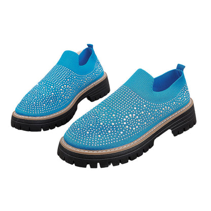 👟✨ Damen Loafer 2026 – Plateau-Sohle, Mit Strasssteinen, Modern & Bequem für den Frühling