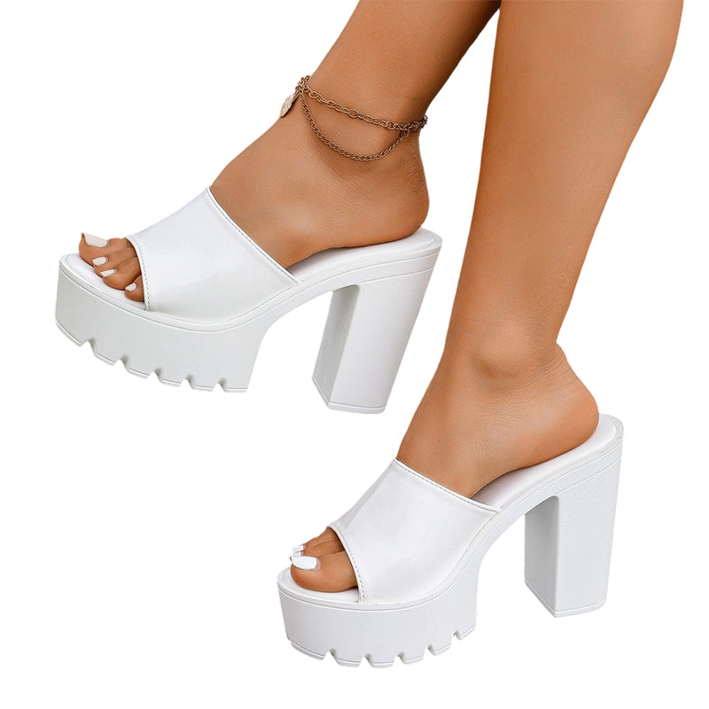 Schlupf-Zehenfreie-Sandalen mit Gummiprofilsohle