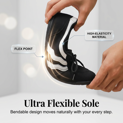 Damen Retro Wave-Streifen Schnür-Sneaker
