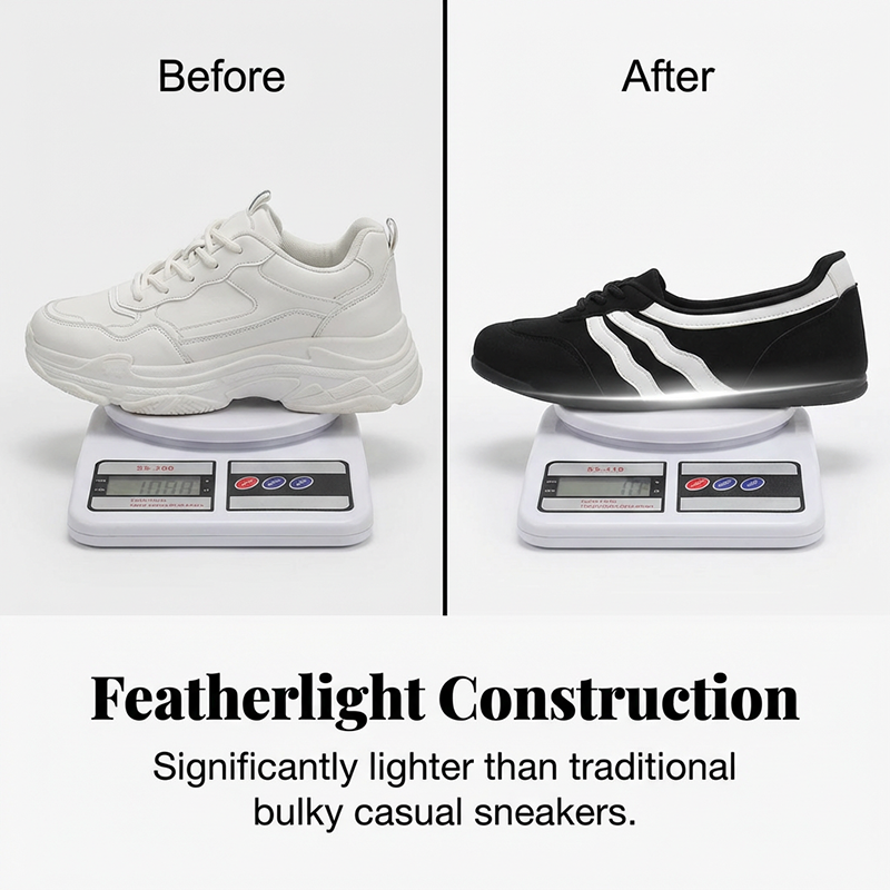 Damen Retro Wave-Streifen Schnür-Sneaker